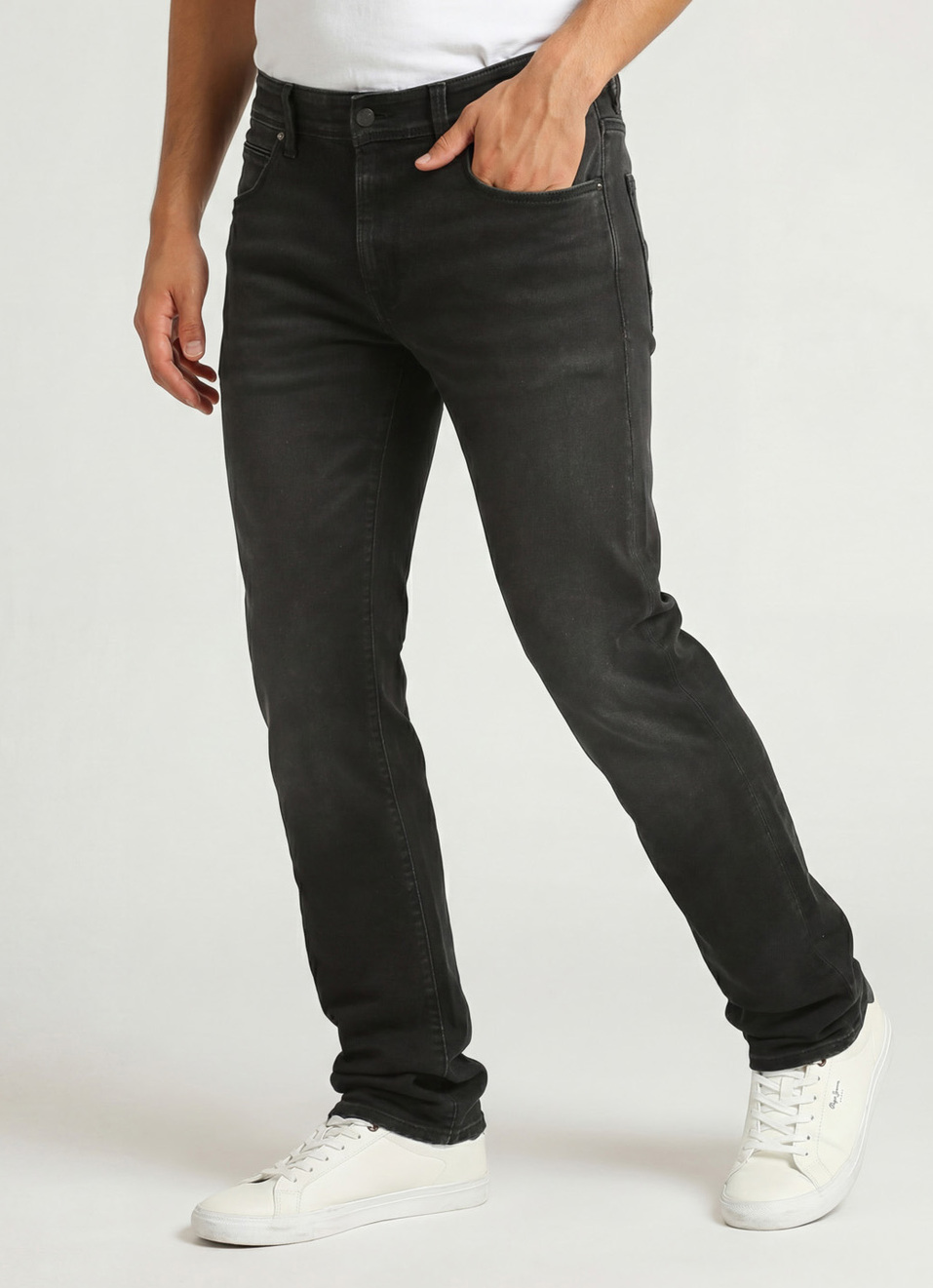 Vapour Black Mid Rise Slim Fit Jeans, , large image number 0