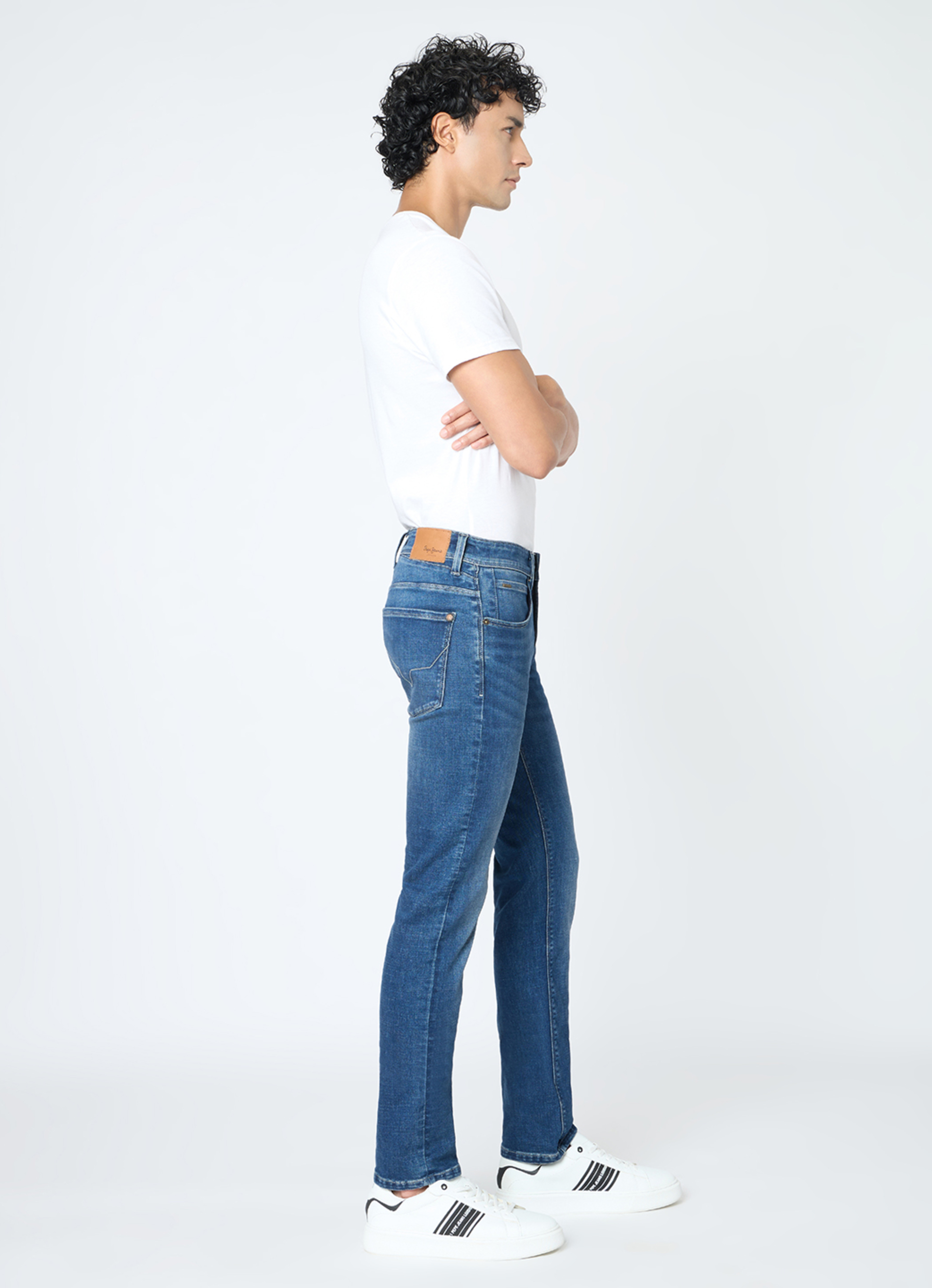 Men Blue Slim Fit Stretchable Jeans, , large image number 10