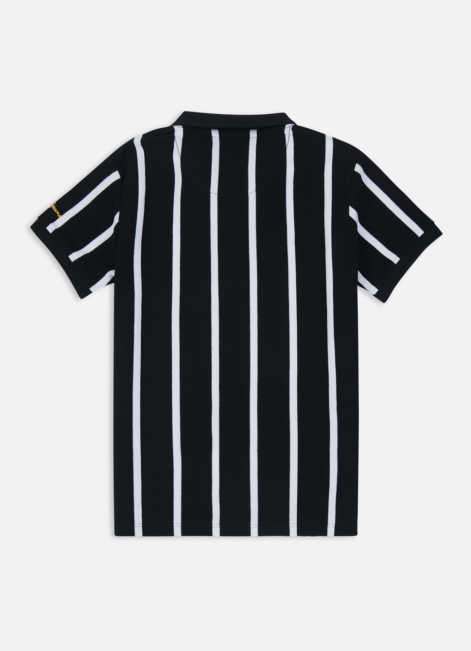 Boys Black Engineered Vertical Stripe Polo, , large image number 1