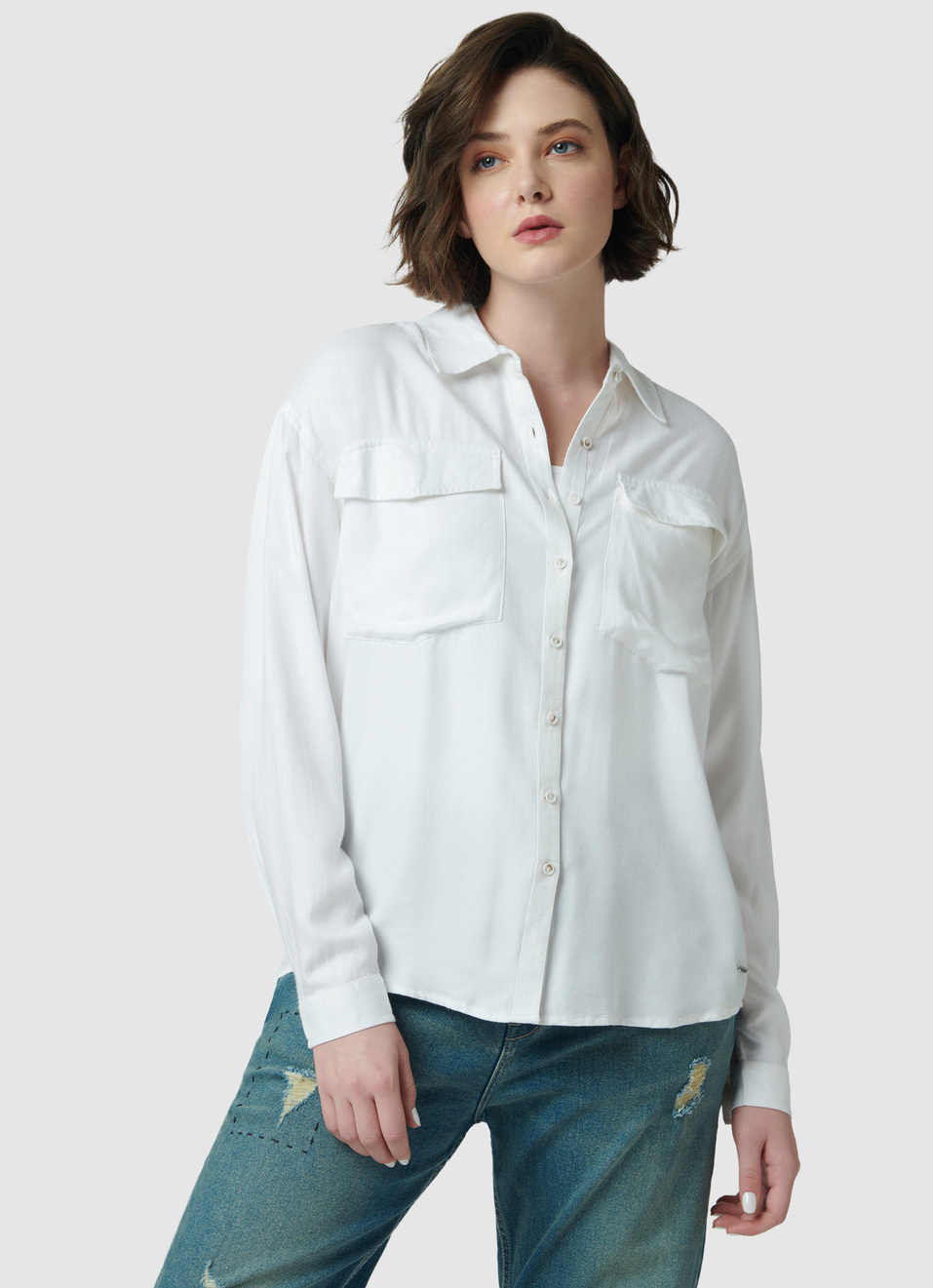 Oversized Black Solid Shirt, , large image number 1