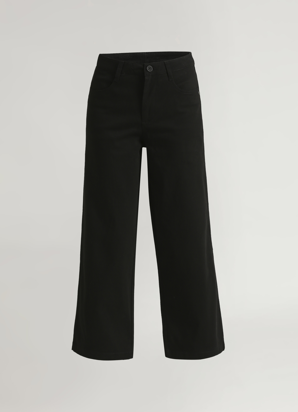Black Straight Wide Leg Pants, , large image number 6