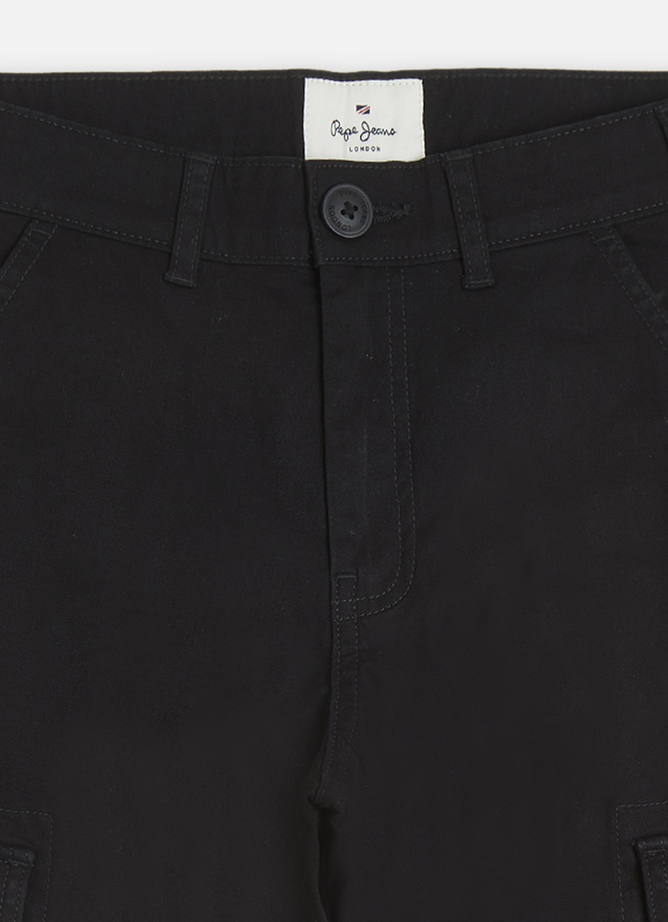 Boys Black Lightweight Cargo, , large image number 2