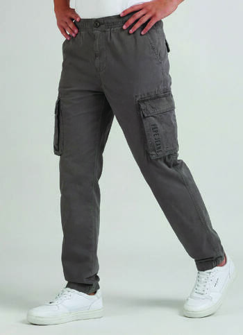 Grey Overdyed Cash Fit Cargo Pants