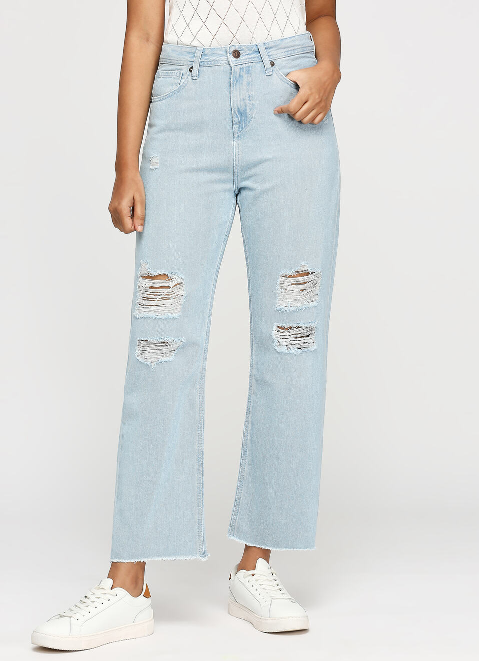 Robyn Light Blue High Rise Straight Fit Jeans, , large image number 1
