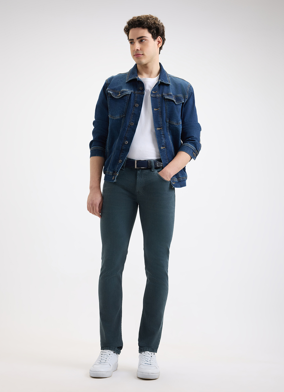 Men Grey Slim Fit Mid Rise Jeans , , large image number 1