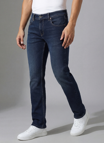 Vapour Dark Blue Mid Rise Slim Fit Jeans
