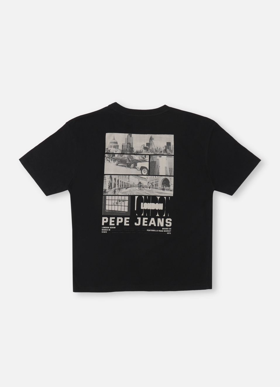Boys Black Back Print Short Sleeve Oversized T-shirt, , large image number 0