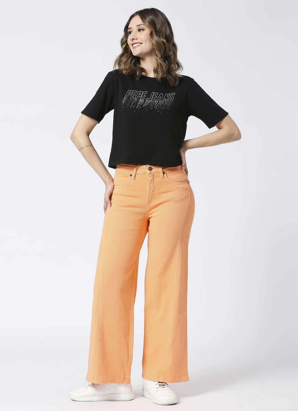 Wide Leg Loose Fit High Waist Jeans, , large image number 6