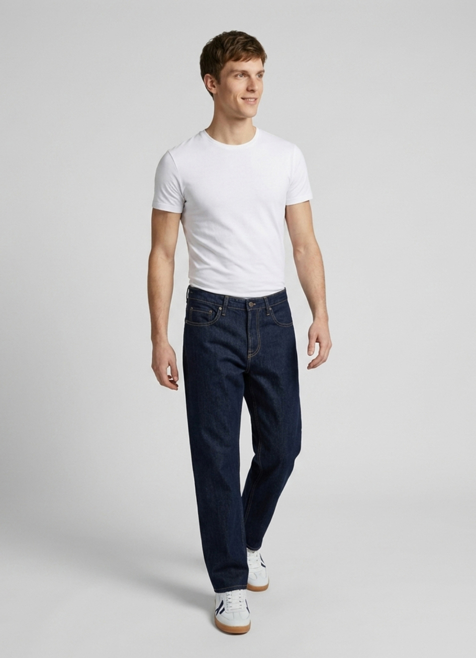 Men Blue Baggy Fit Mid Rise Jeans, , large image number 7