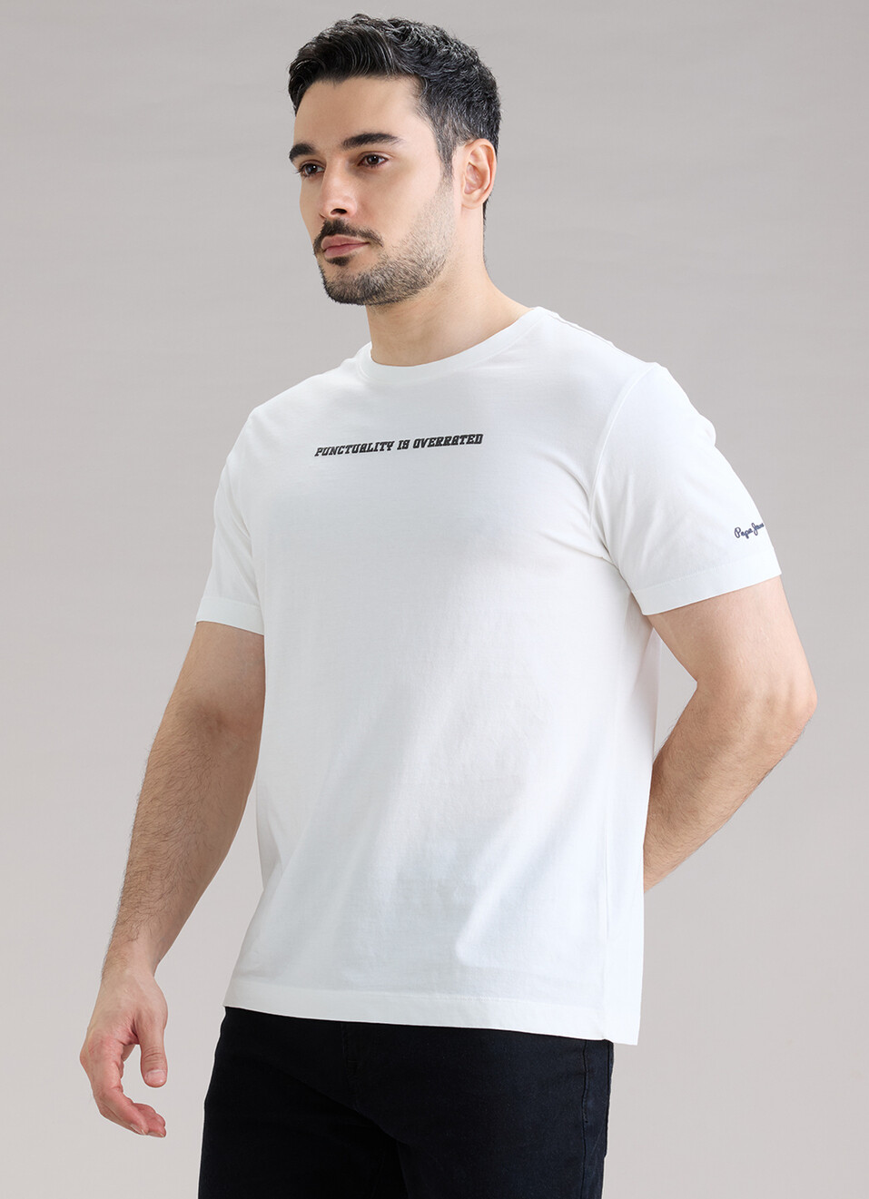 Men White Printed Relaxed Fit Short Sleeve T-shirt, , large image number 3