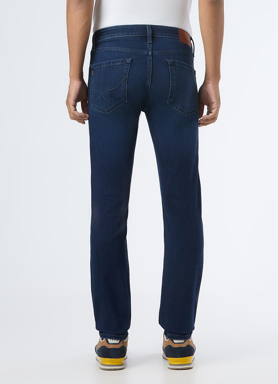 Men Blue Mid Rise Slim Fit Stretchable Jeans, , large image number 3