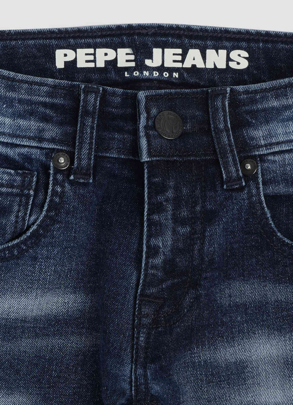 Boys Dark Blue Mid Rise Slim Fit Jeans, , large image number 2