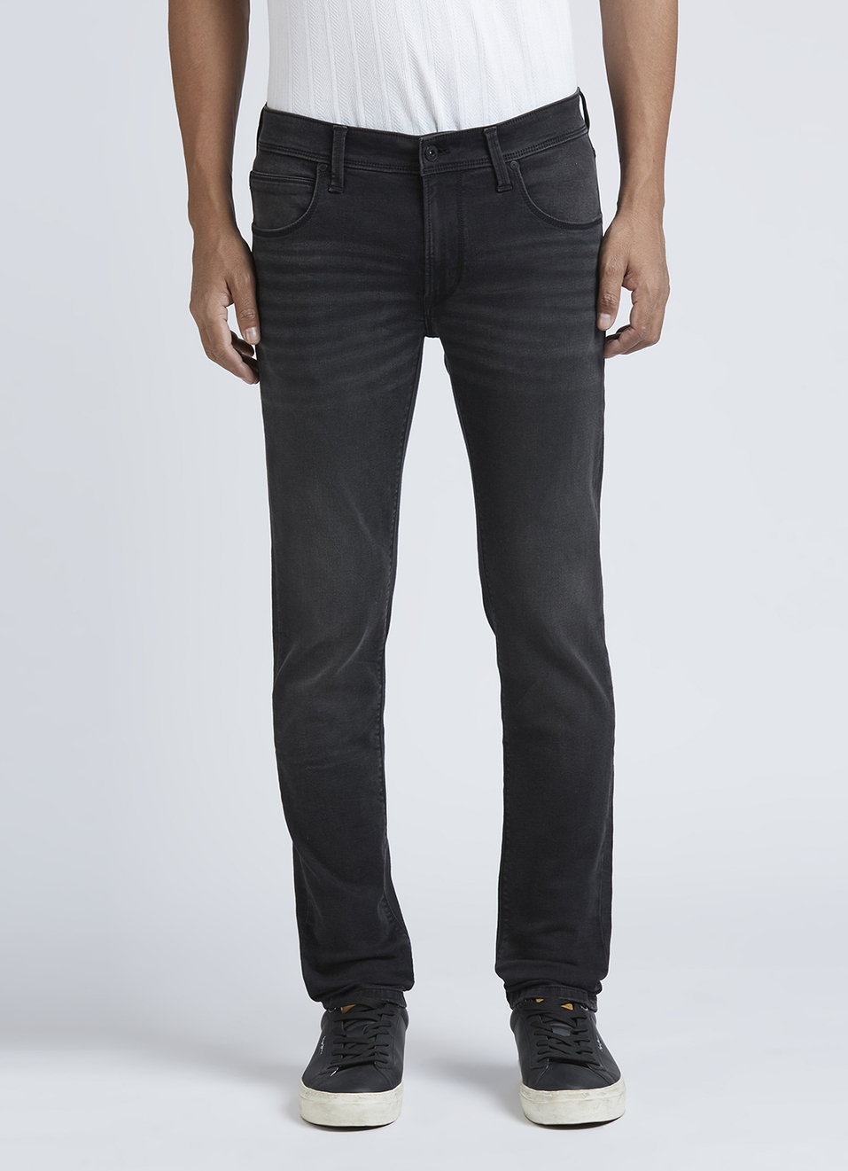 Danial Black Low Rise Tapered Jeans, , large image number 6