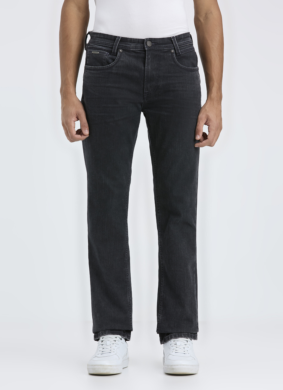 Men Blue Mid Rise Straight Fit Stretchable Jeans, , large image number 5