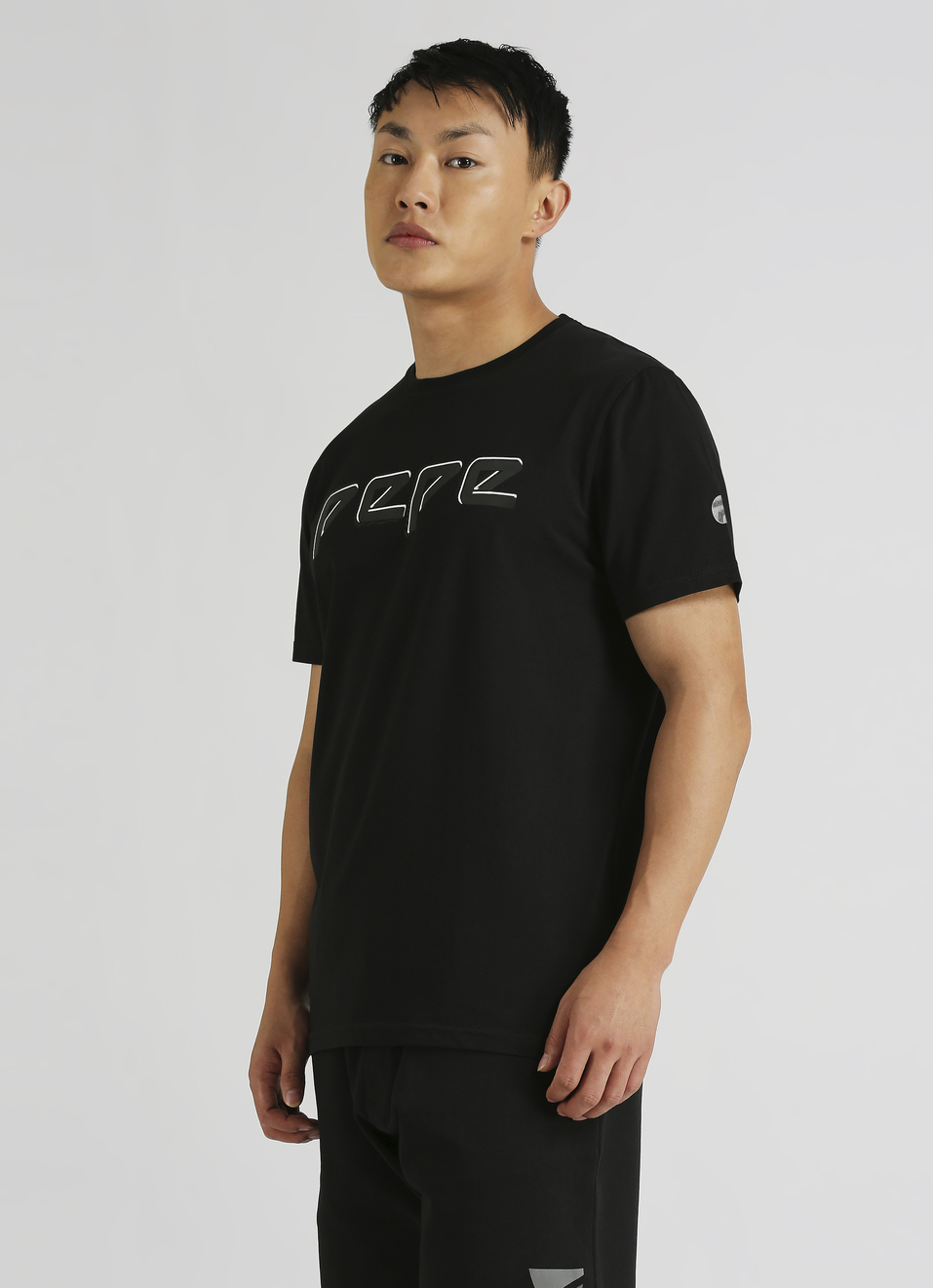 Black Gel Print Short Sleeve T-shirt, , large image number 3