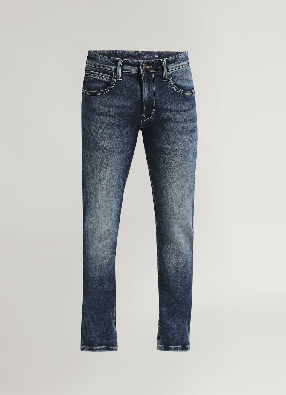 Vapour Dark Blue Low Rise Tapered Gymindigo Jeans, , large image number 6