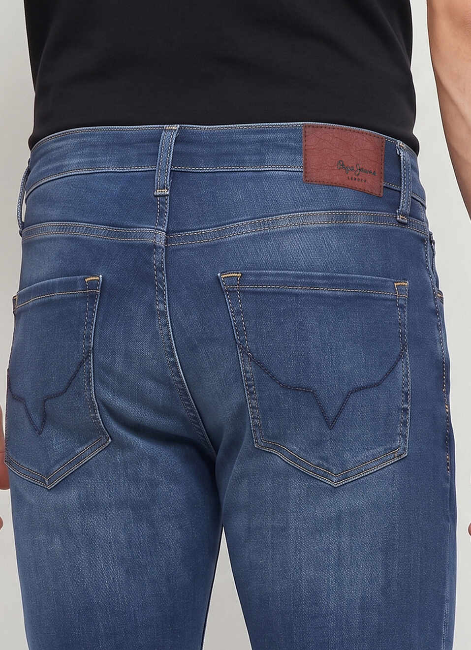 Men Blue Tapered Fit Low Rise Stretchable Jeans, , large image number 5