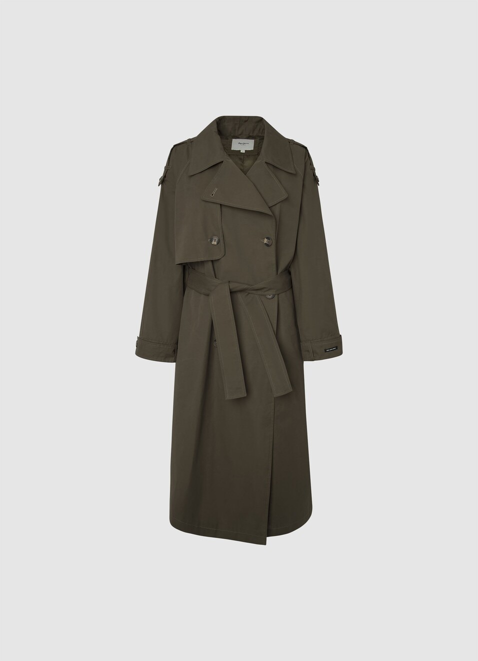 Long Double-breasted Trench Coat, , large image number 4