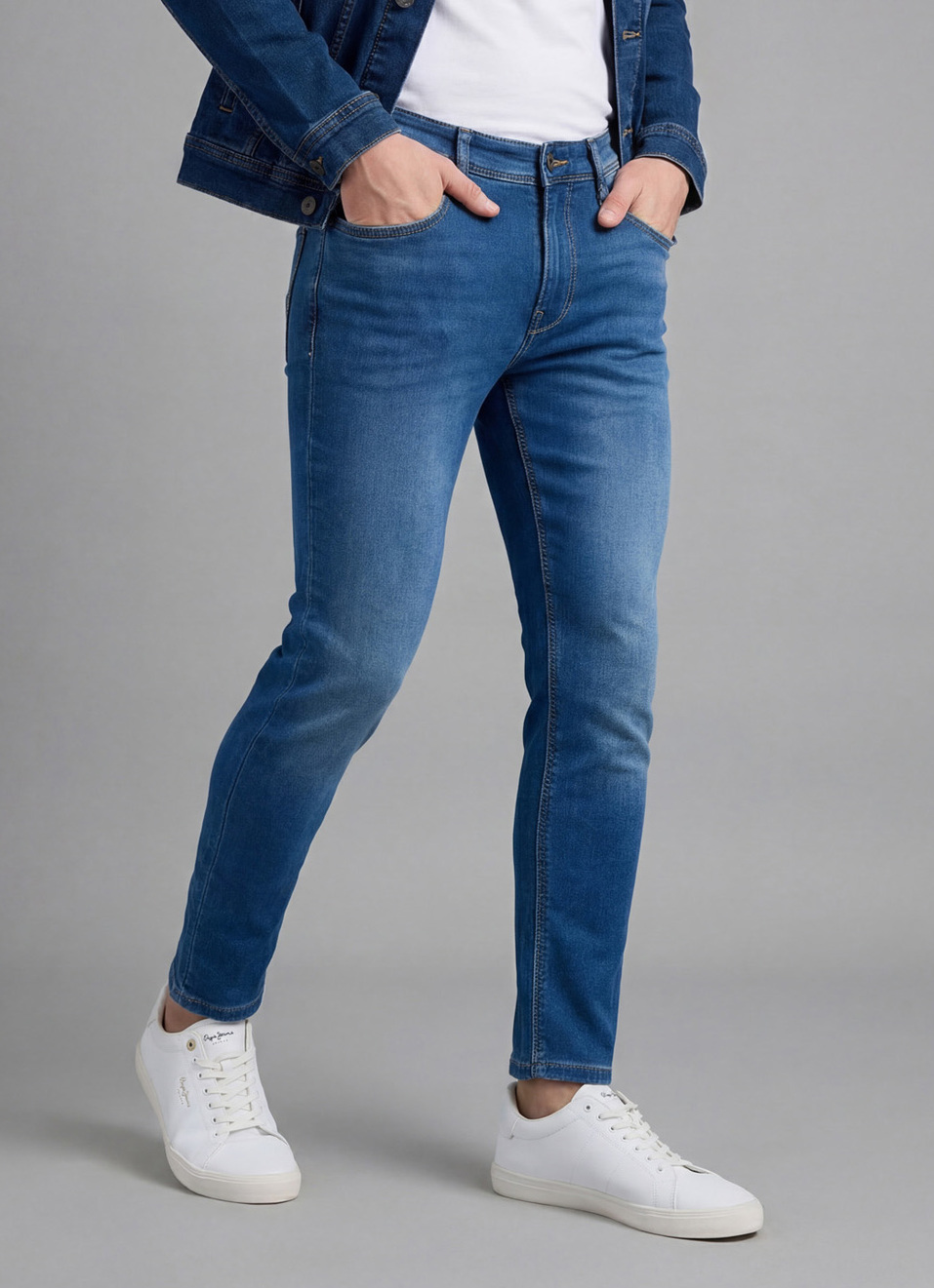 Men Blue Mid Rise Skinny Ankle Length Gymindigo Jogger Like Jeans, , large image number 0