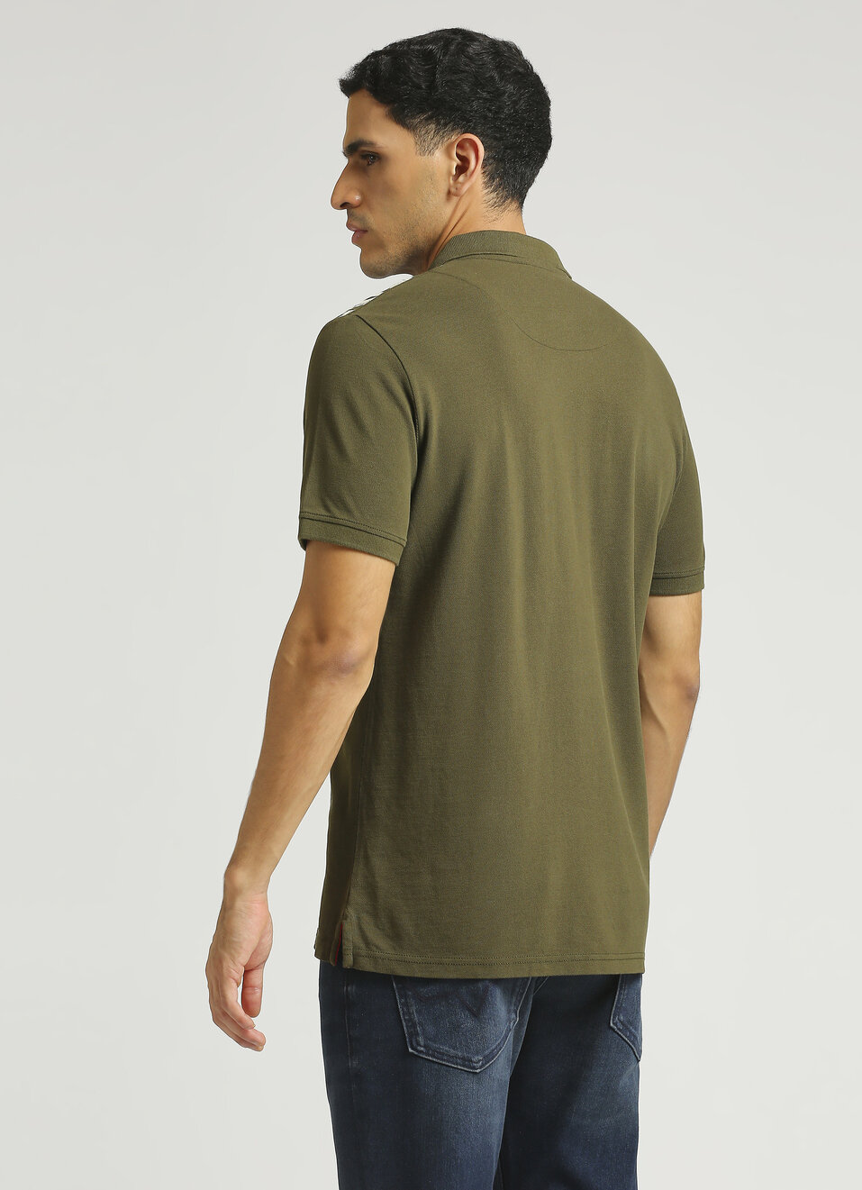 Green Typographic Print Short Sleeve Polo , , large image number 2