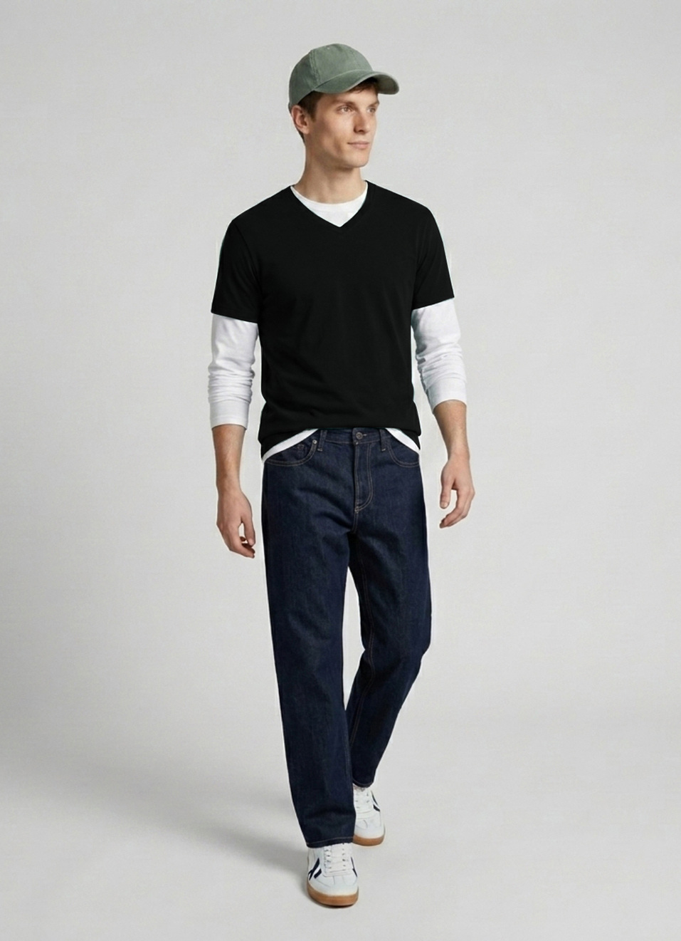 Men Blue Baggy Fit Mid Rise Jeans, , large image number 1