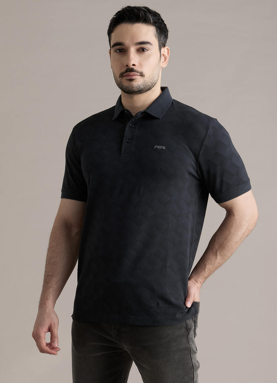 Men Green Printed Polo Collar T-shirt, , large image number 3