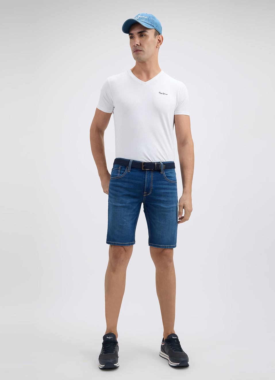 Men Blue Mid Rise Regular Shorts, , large image number 1