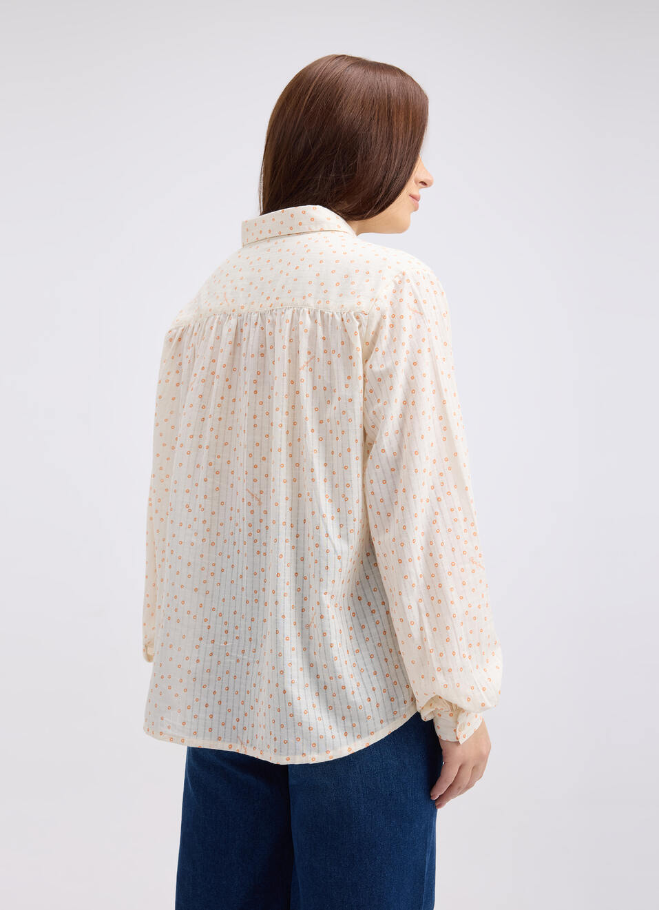 Women Off White Polka Dot Full Sleeve Shirt, , large image number 2