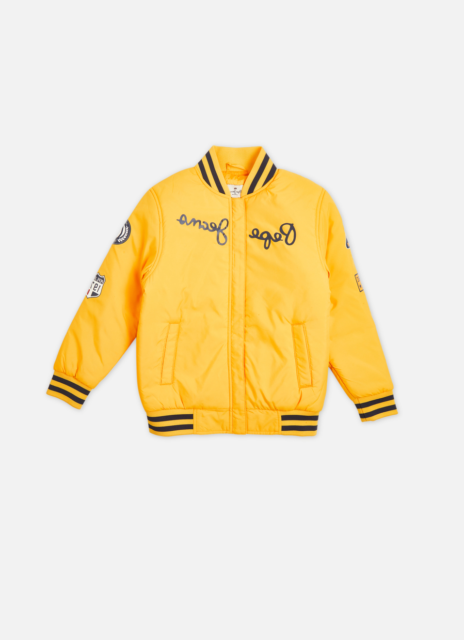 Boys Yellow Ribbed Full Sleeve Jacket, , large image number 0