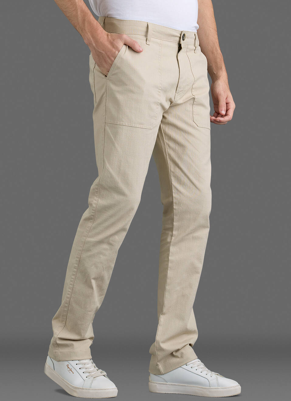 Men Khaki Straight Chinos, , large image number 0