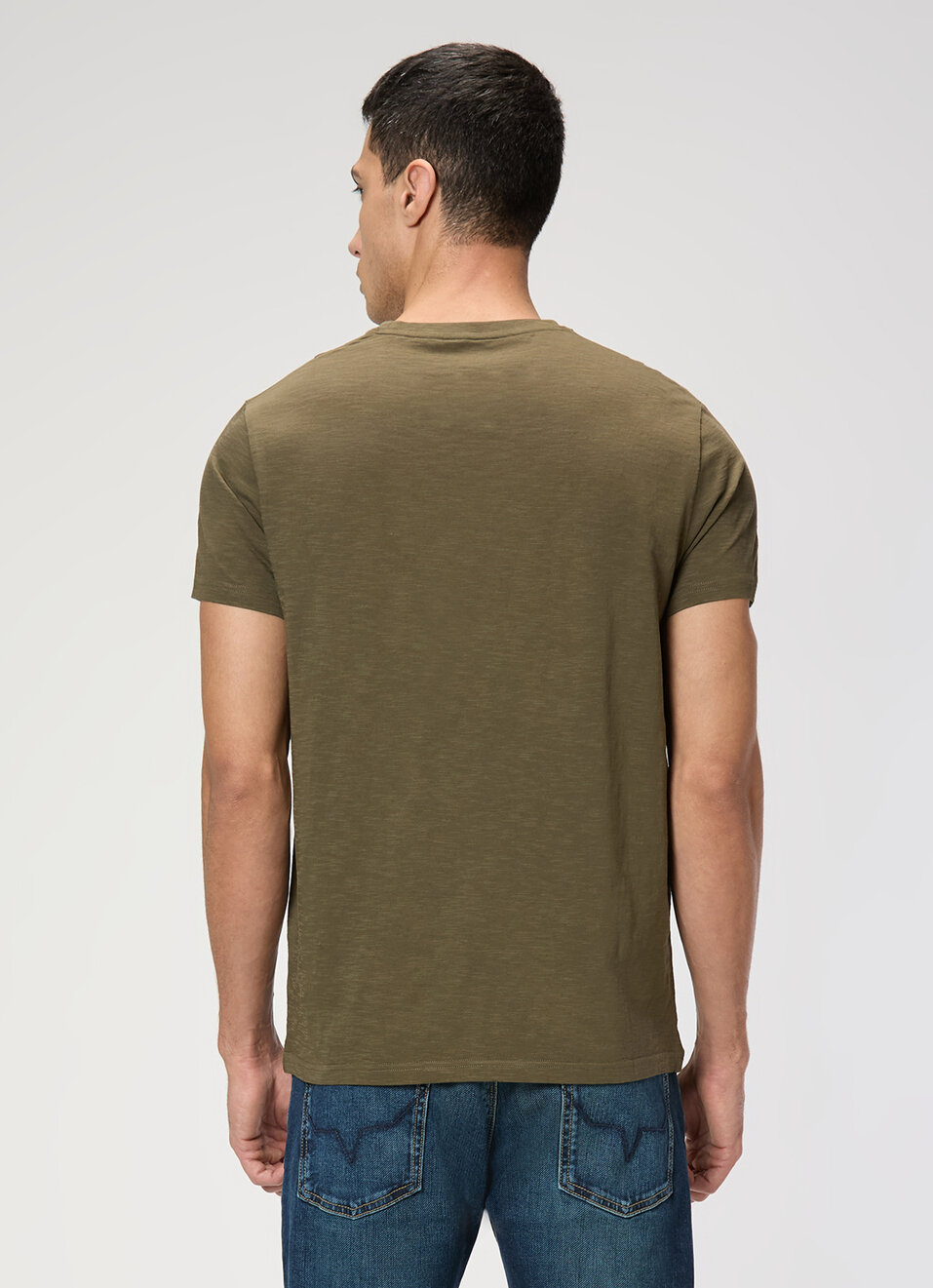 Men Olive Green Slim Graphic T-shirt, , large image number 2