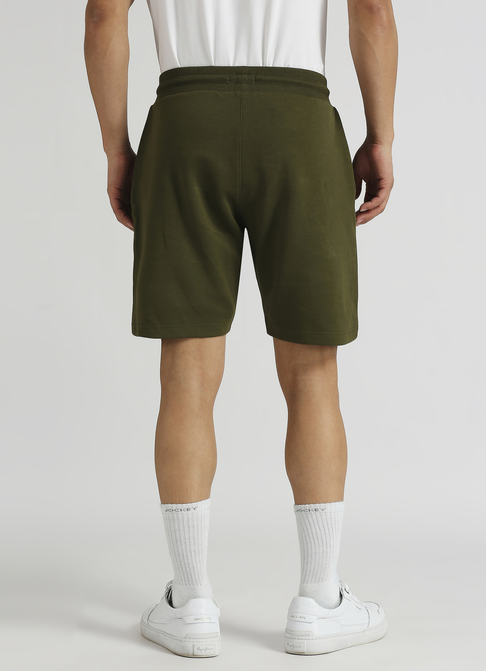 Olive Pc Interlock Fabric Fashion Shorts, , large image number 2
