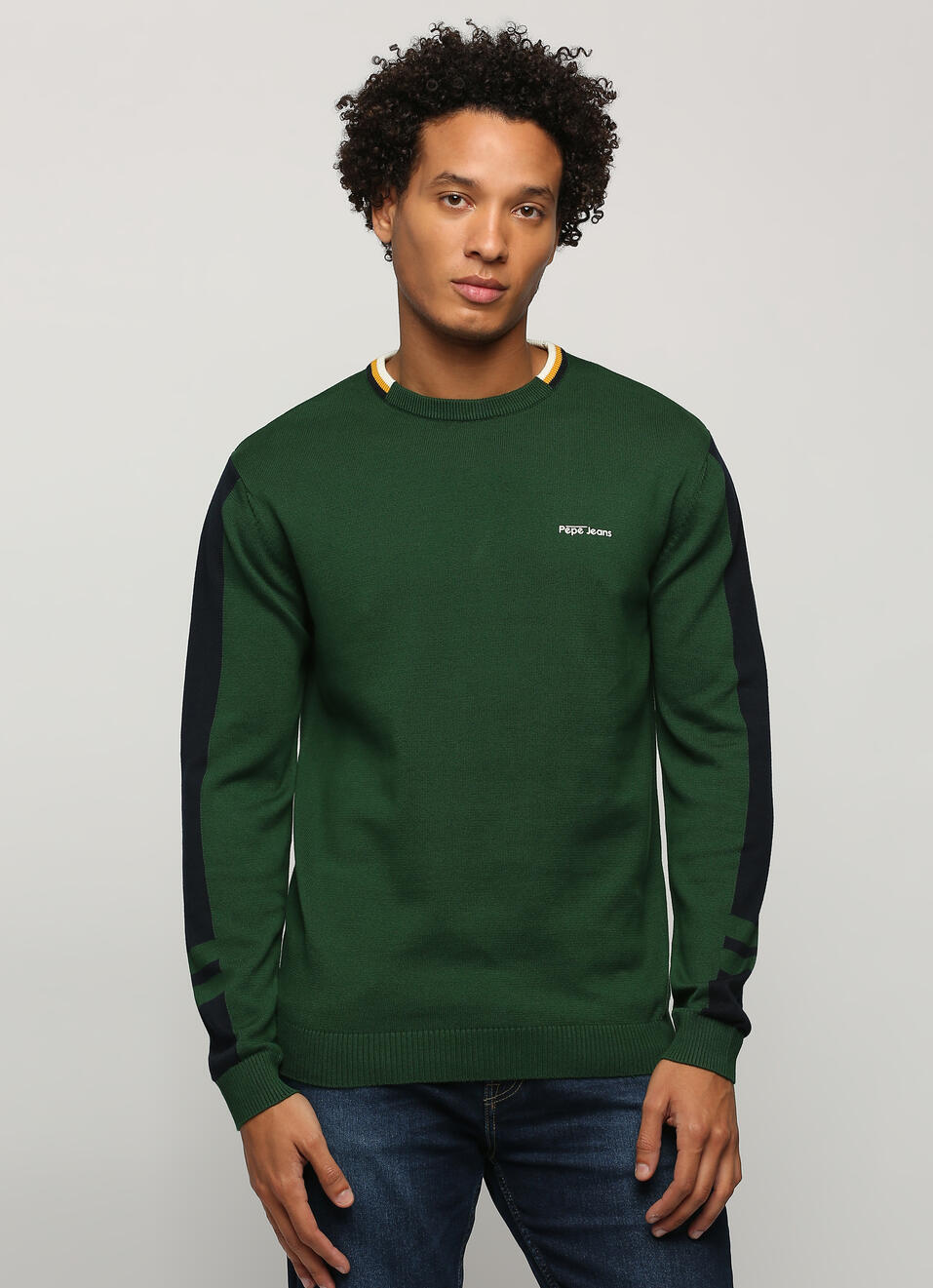 Green Printed Long Sleeve Sweater, , large image number 1