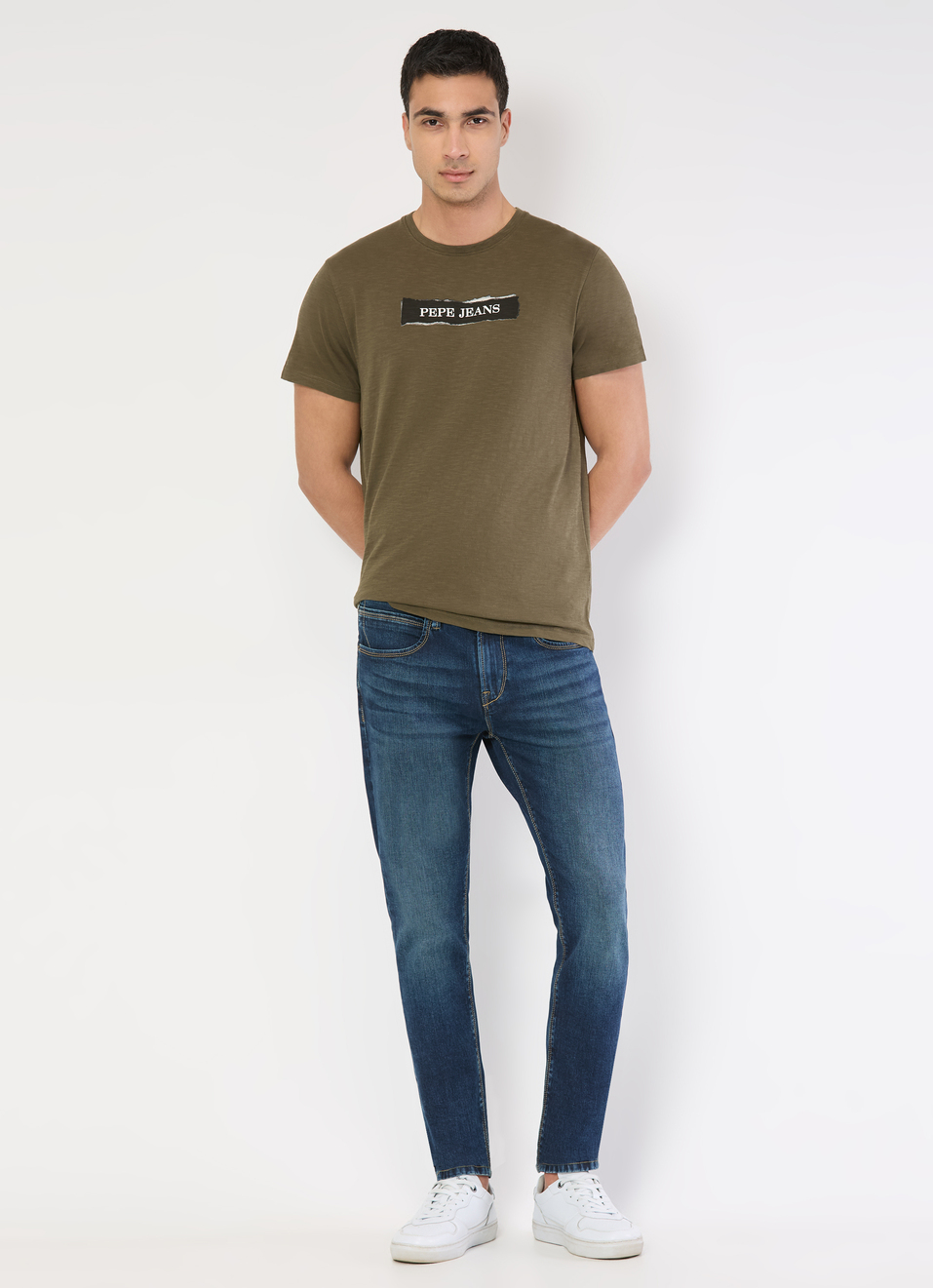 Men Olive Green Slim Graphic T-shirt, , large image number 5