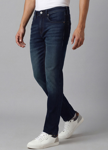 Men Dark Blue Mid Rise Slim Fit Gymindigo Jeans