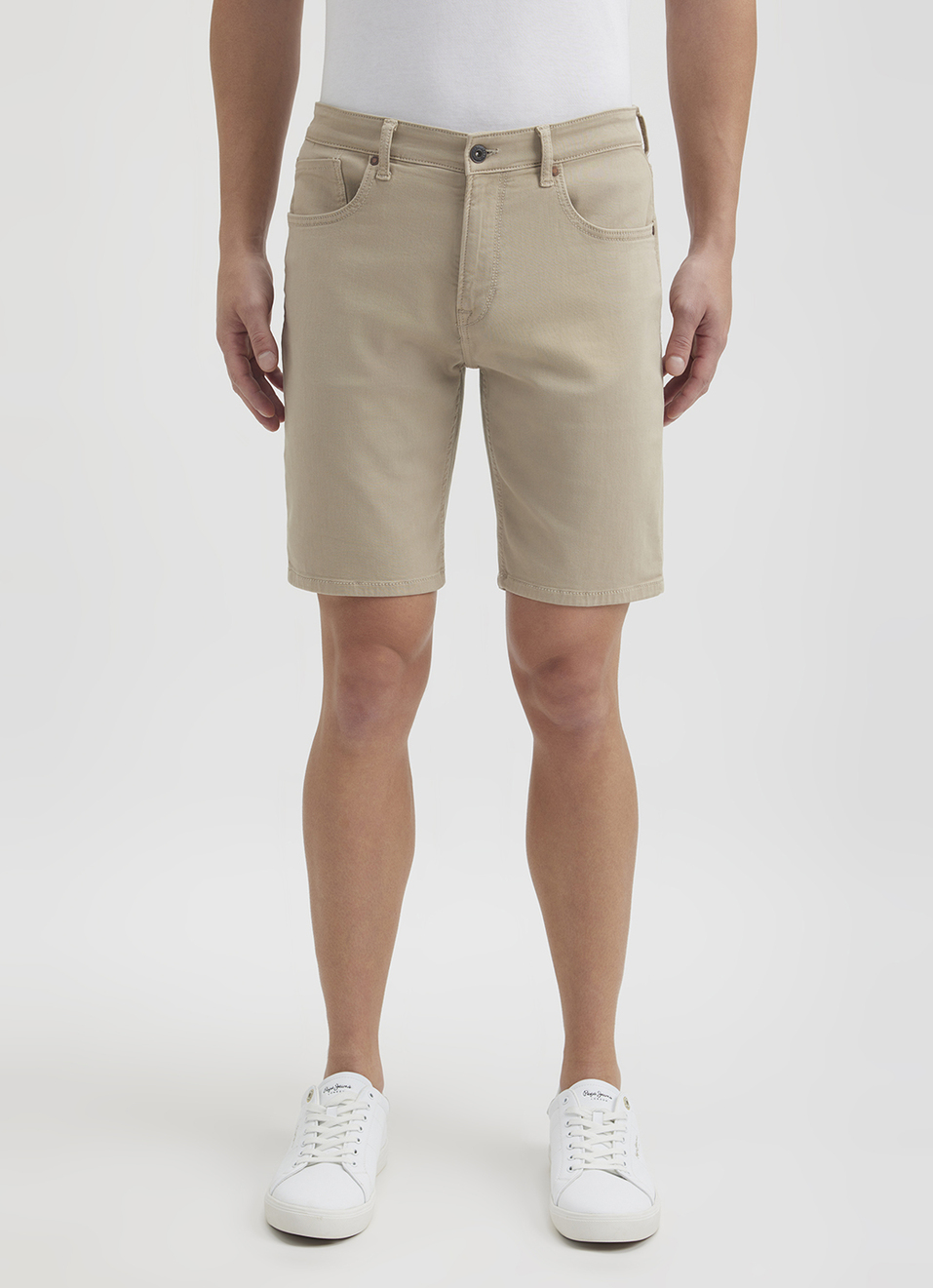 Men Beige Mid Rise Regular Shorts, , large image number 2