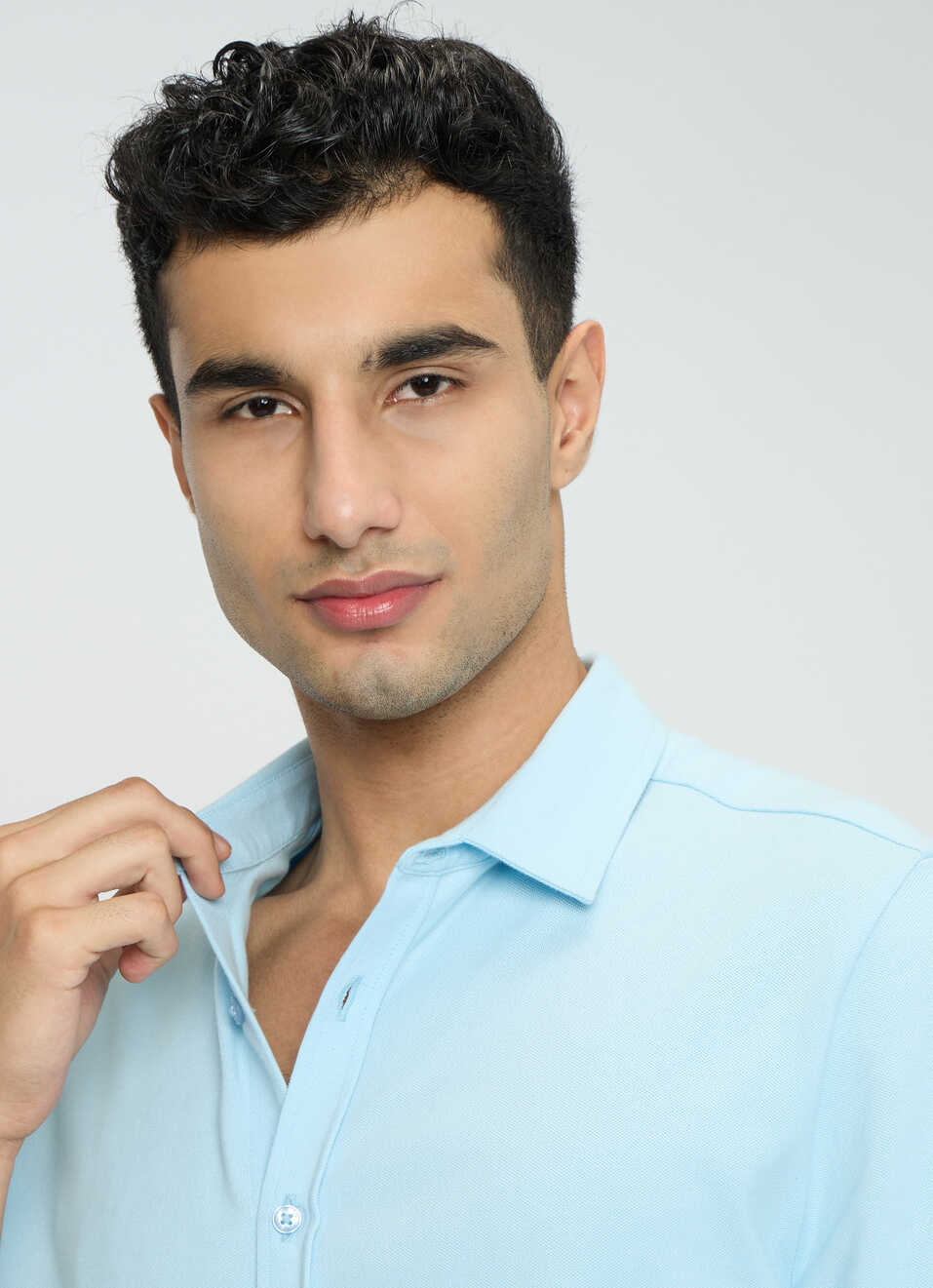 Men Blue Solid Shirt, , large image number 4