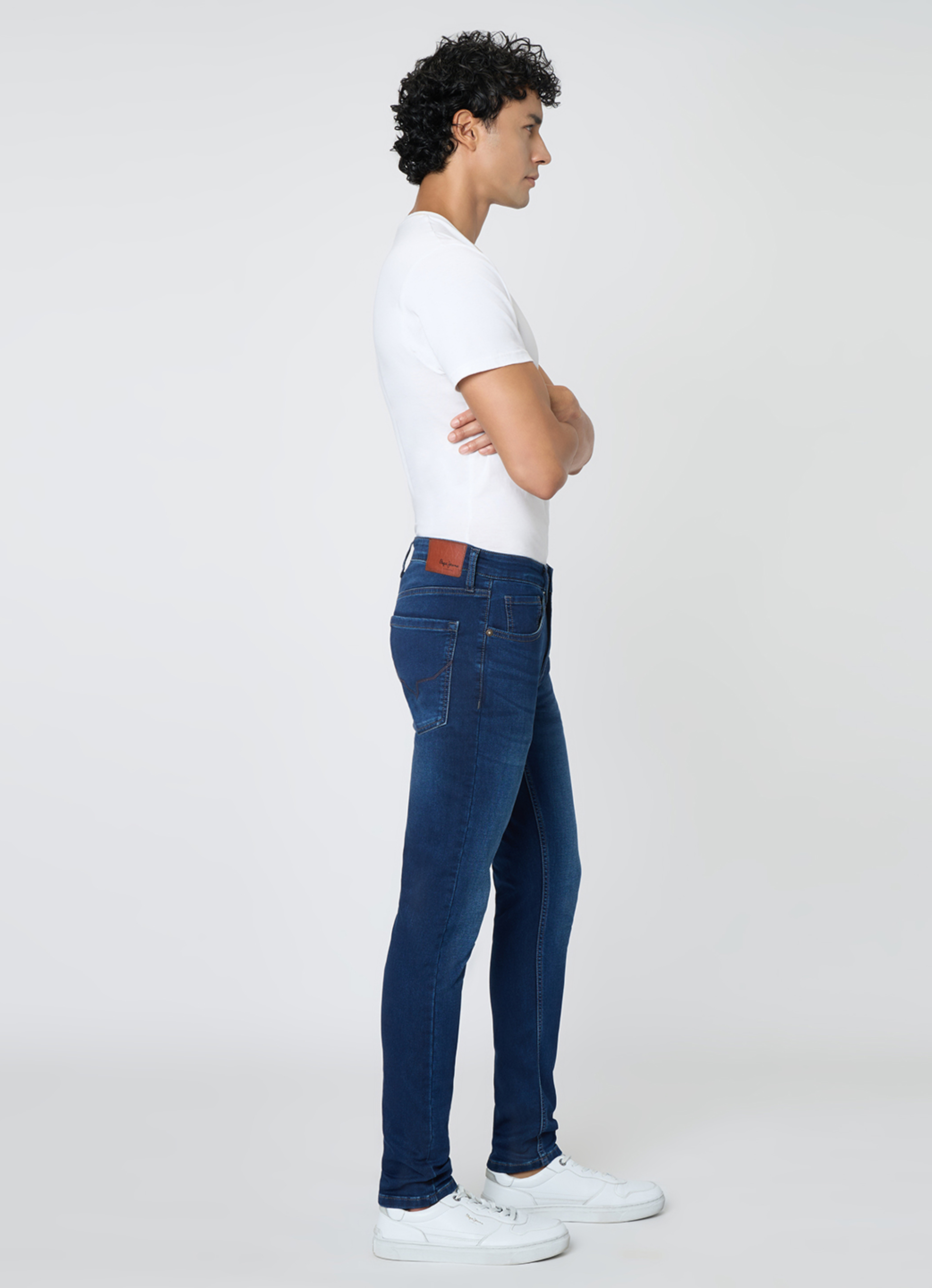 Men Blue Slim Fit Mid Rise Stretchable Jeans, , large image number 10