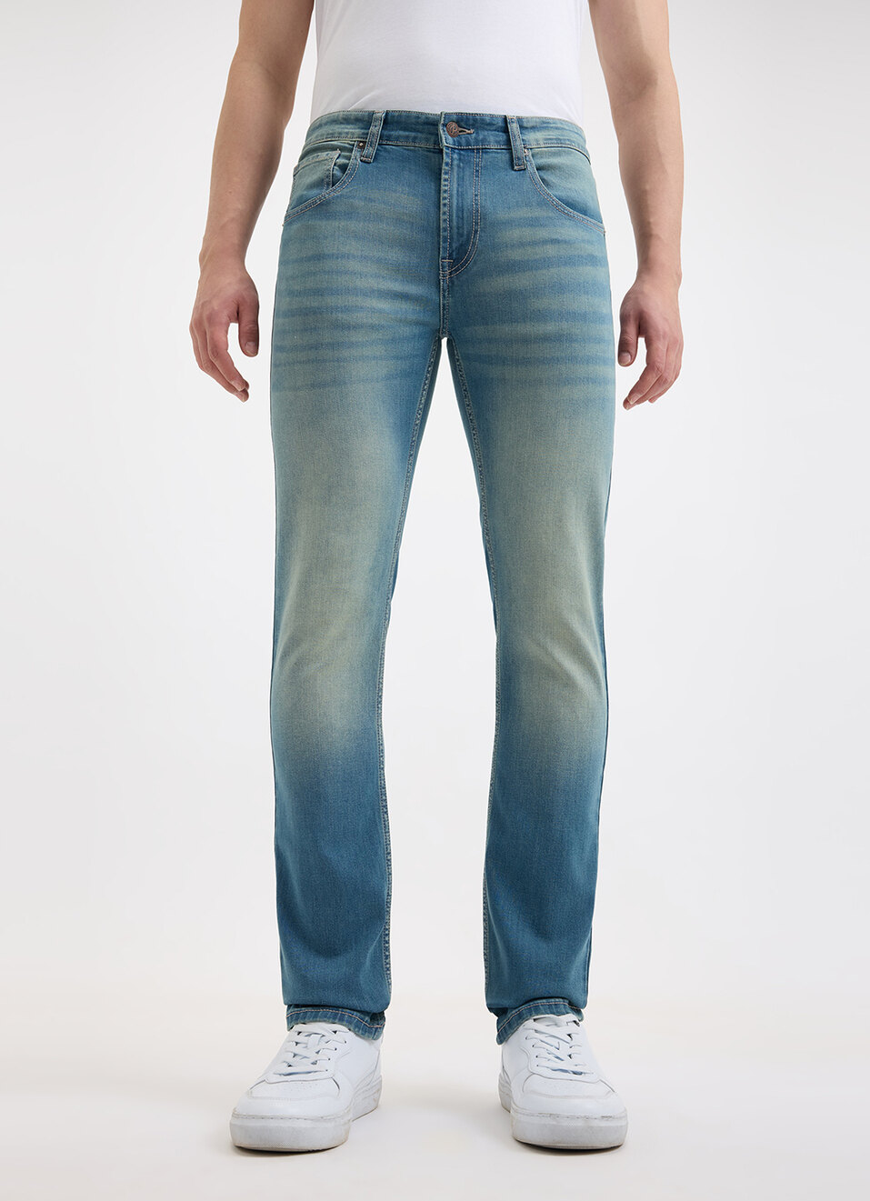 Men Blue Slim Fit Mid Rise Jeans , , large image number 2