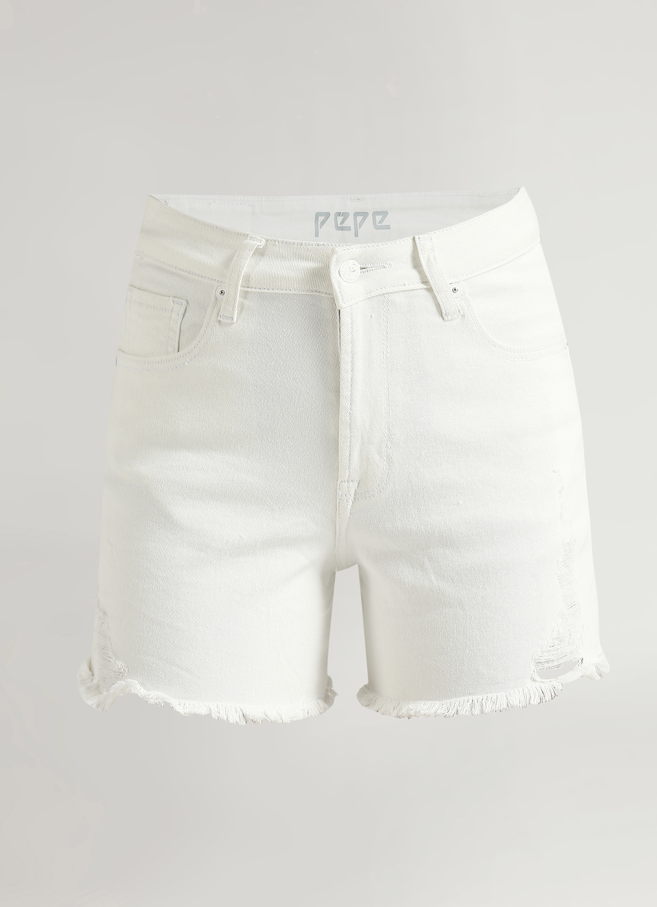 Rachel White Relaxed Fit High Waist Shorts, , large image number 6