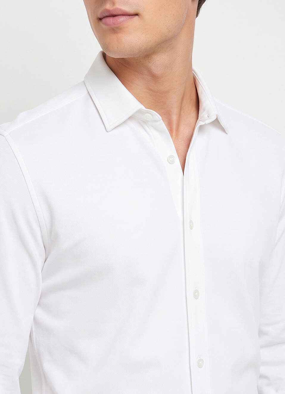 Men White Solid Shirt, , large image number 4