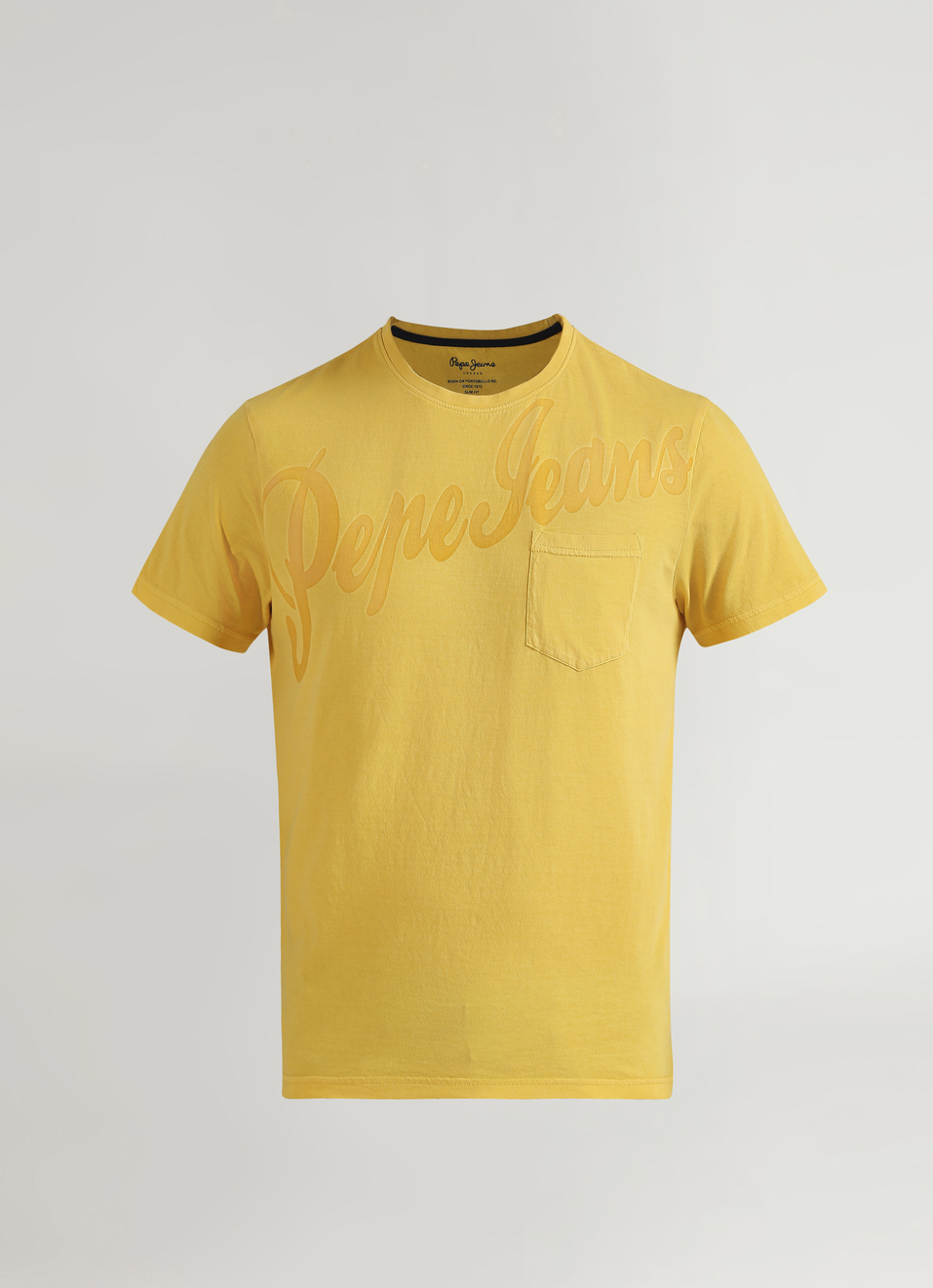 Yellow Single Pocket Overdyed Short Sleeve T-shirt, , large image number 6
