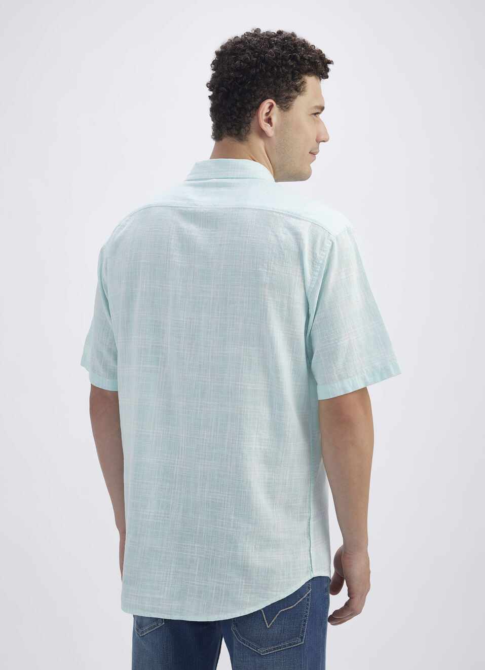 Men Blue Check Short Sleeve Shirt, , large image number 2