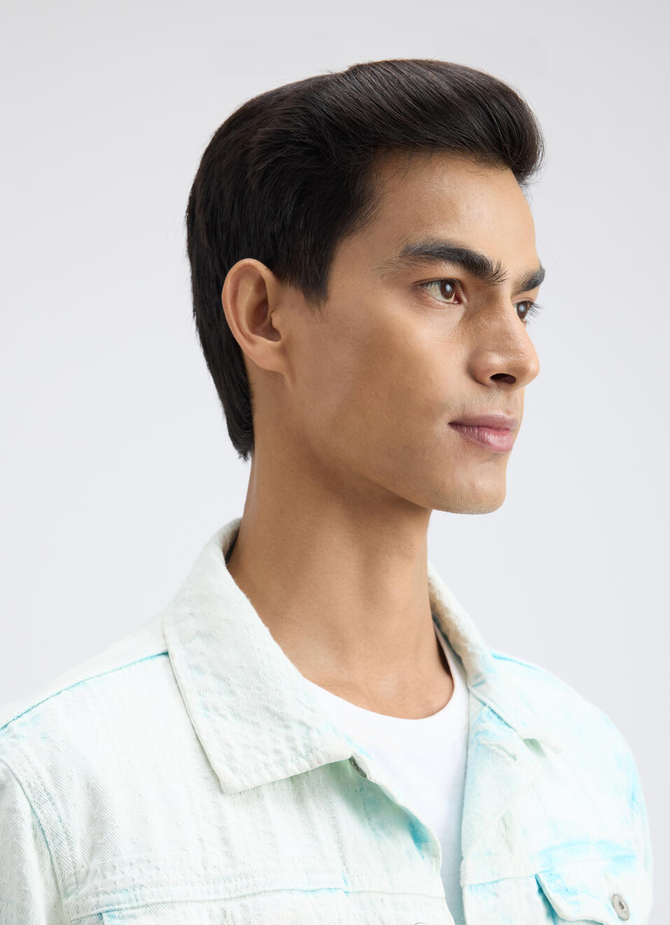 Men Light Blue Trucker Jacket, , large image number 4