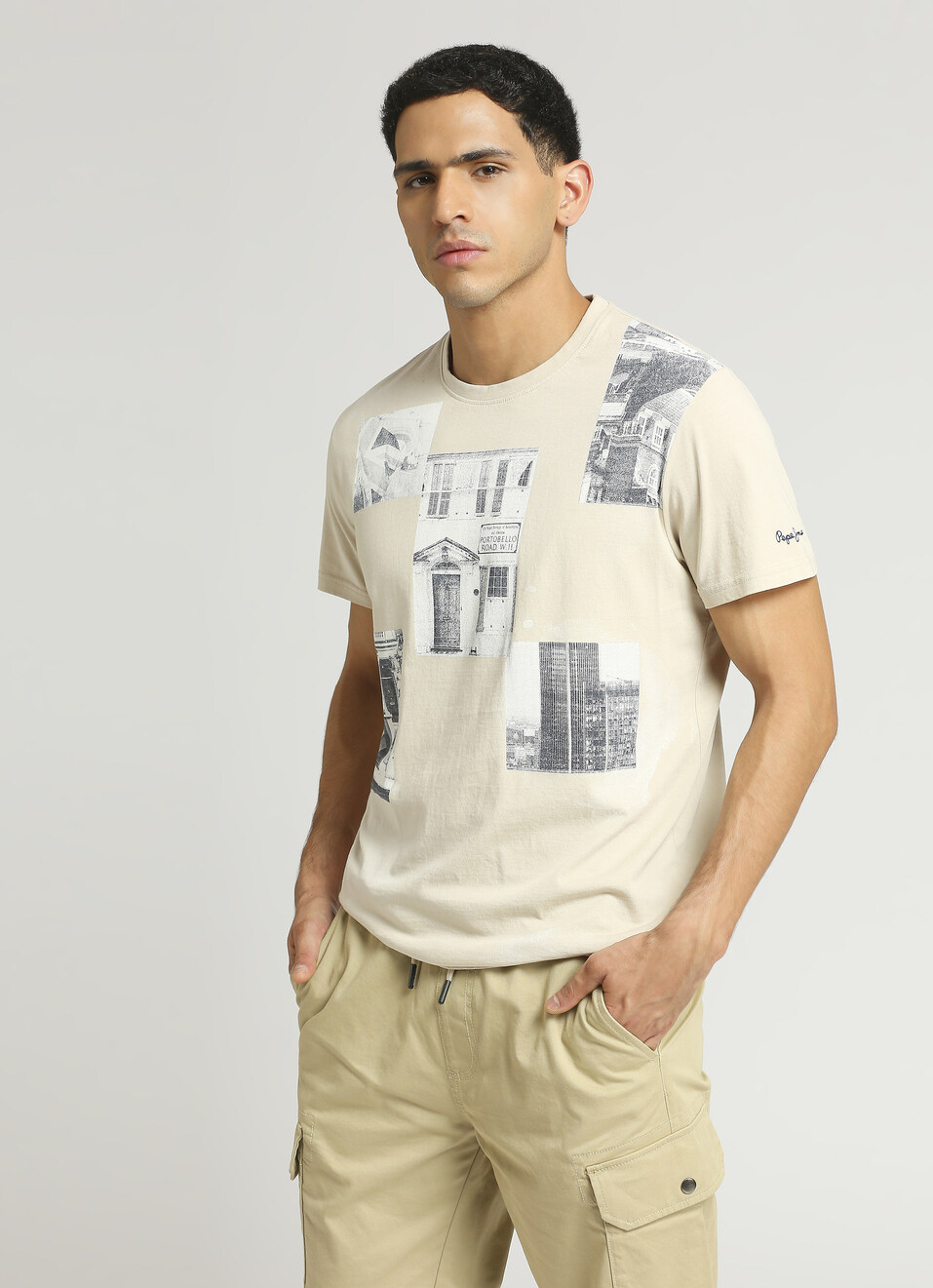 Yellow Photographic Print Short Sleeve T-shirt, , large image number 0