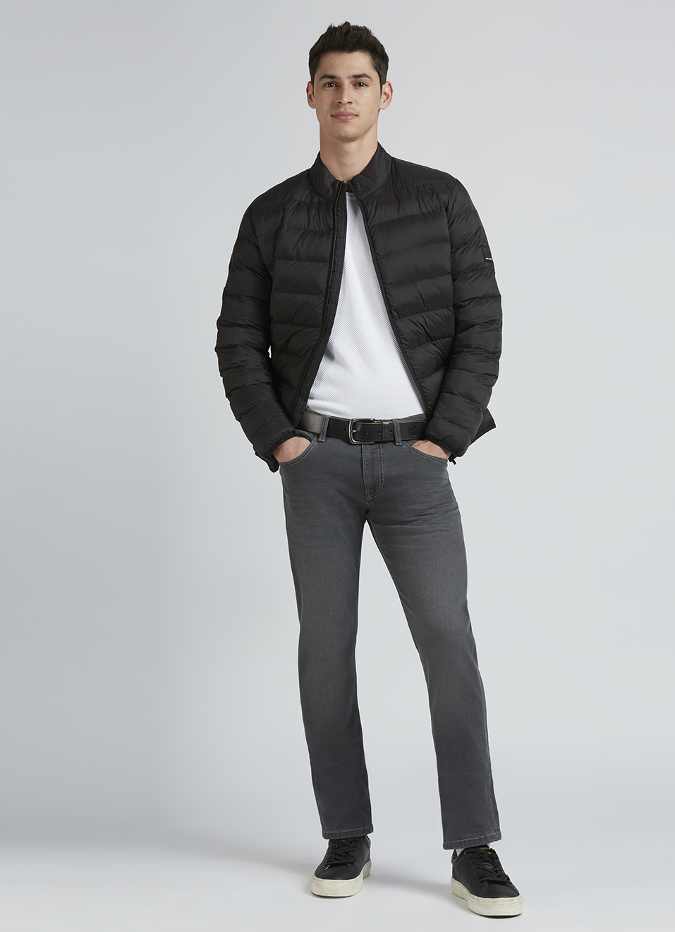 Vapour Black Mid Rise Slim  Jeans, , large image number 1