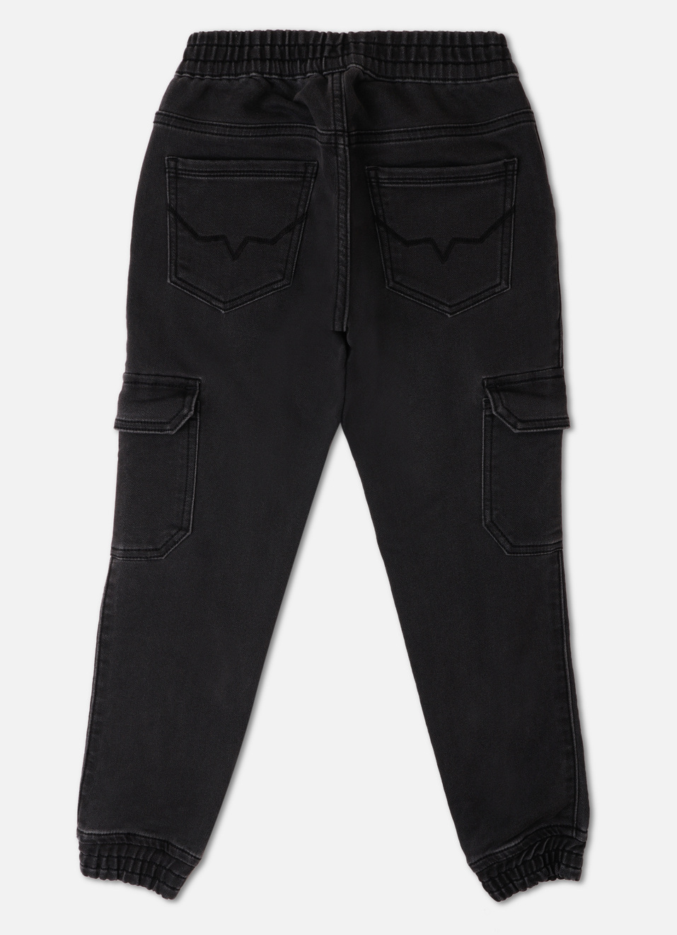 Boys Black Mid Rise Jogger Fit Elasticated Jeans, , large image number 1