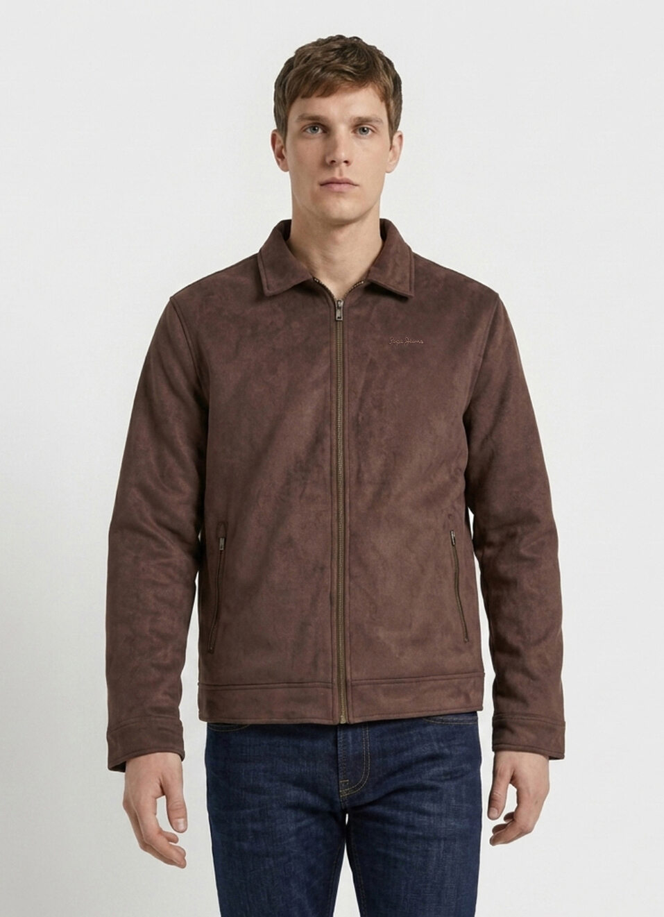 Men Brown Solid Long Sleeve Jacket, , large image number 1