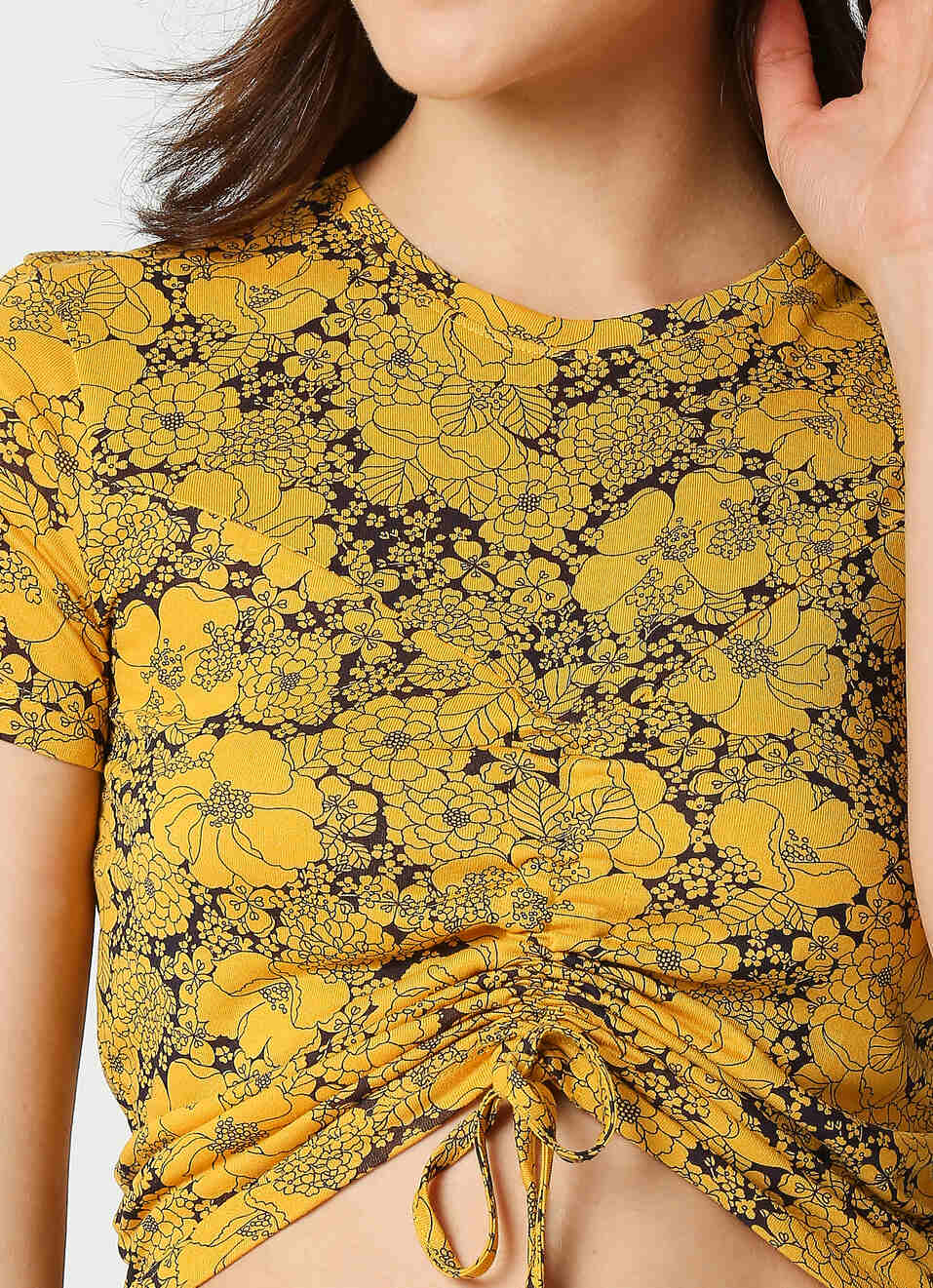 Glory Gathered Detail Crop T-shirt, , large image number 4