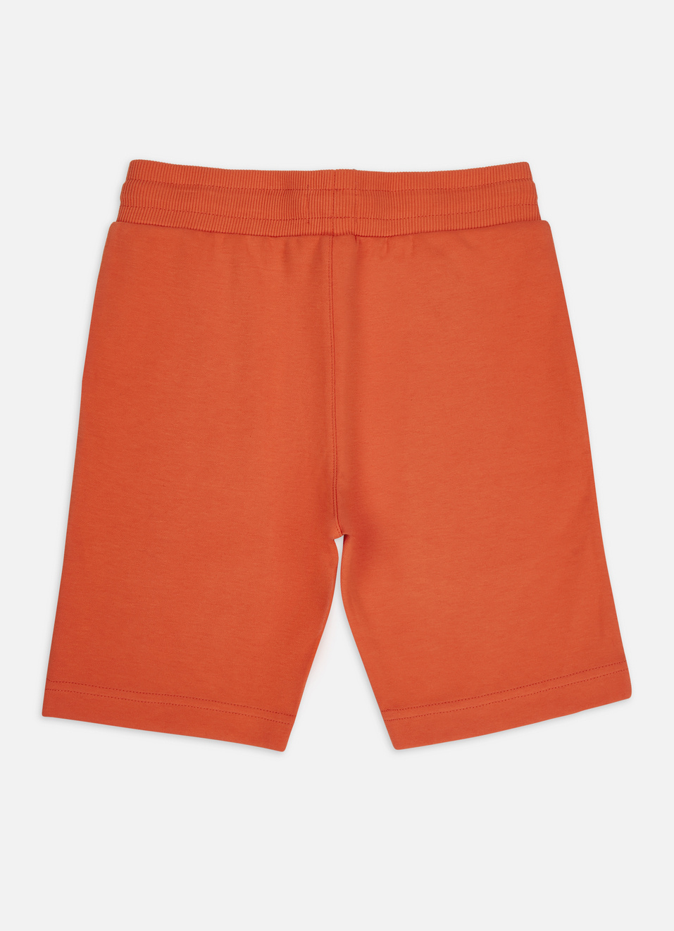 Boys Orange Ribbed Waist Knit Shorts, , large image number 1